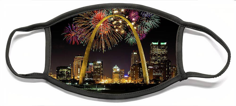 St. Louis Arch Face Mask featuring the photograph 50 Years of the Arch by Randall Allen