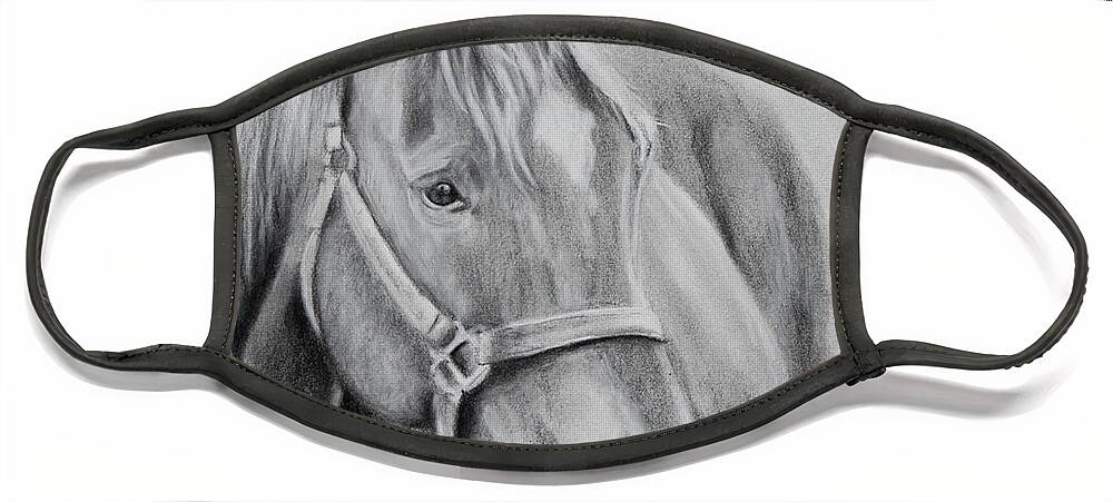 Horse Face Mask featuring the drawing Take the Reins by Kirsty Rebecca