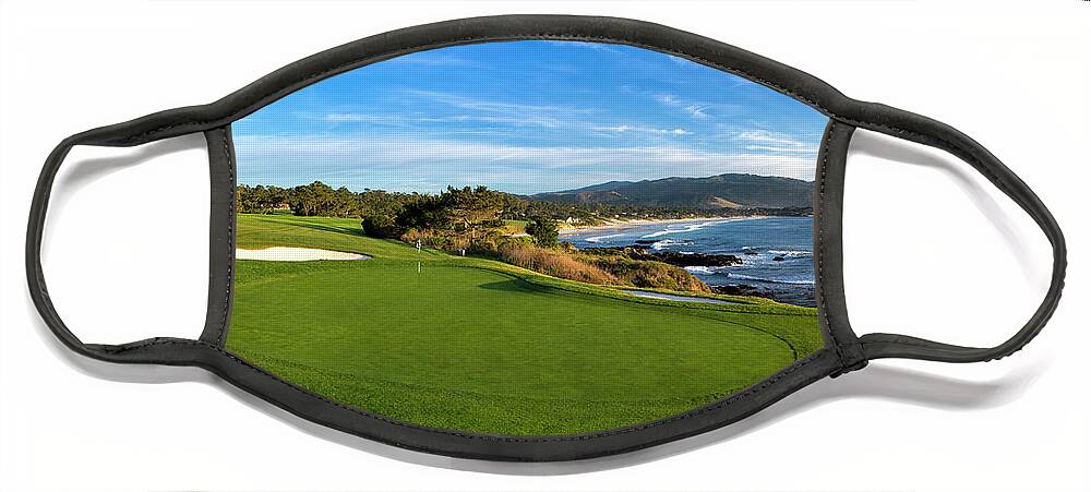 Photography Face Mask featuring the photograph 8th Hole At Pebble Beach Golf Links by Panoramic Images
