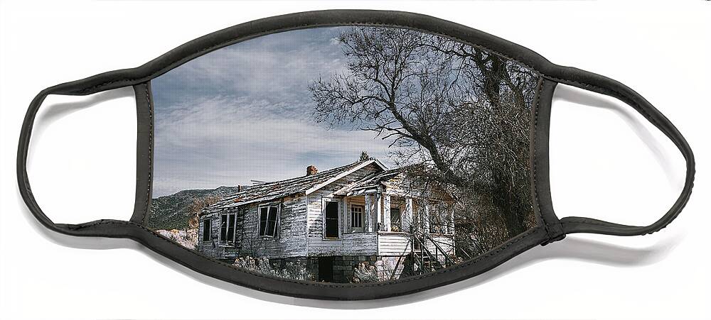 Abandoned Face Mask featuring the photograph Abandoned Farmhouse in Golden, New Mexico by Robert FERD Frank