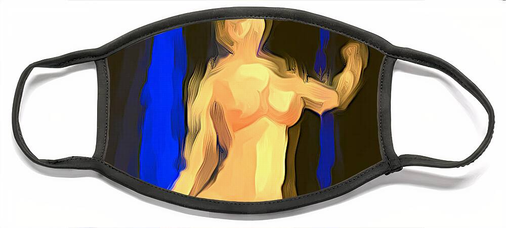Abstract Nude Face Mask featuring the digital art Abstract Nude standing by Cathy Anderson