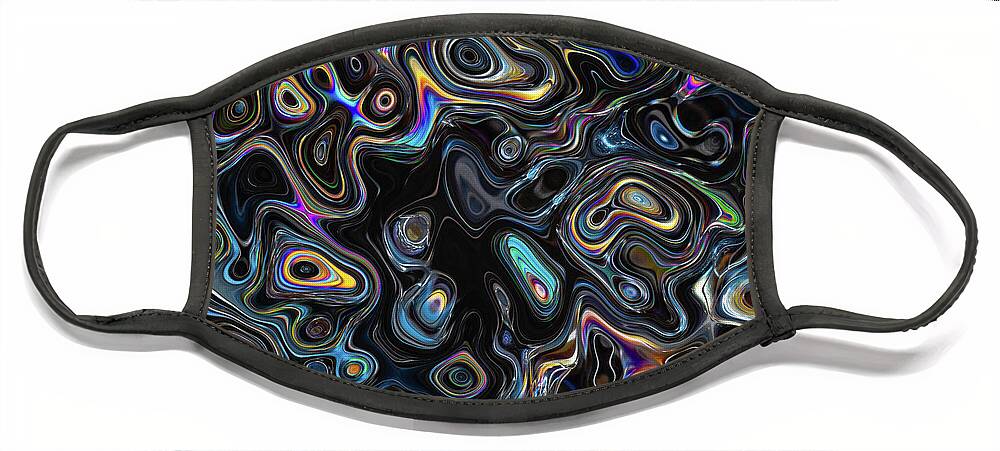Psychedelic Face Mask featuring the digital art Abstract Psychedelic Pattern by Phil Perkins