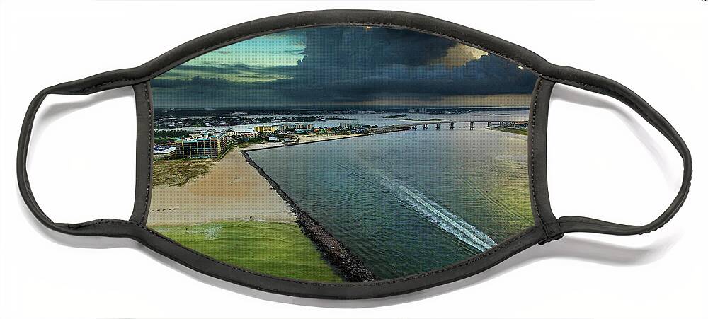 Alabama Face Mask featuring the photograph Ahead of the Storms at Perdido Pass by Michael Thomas