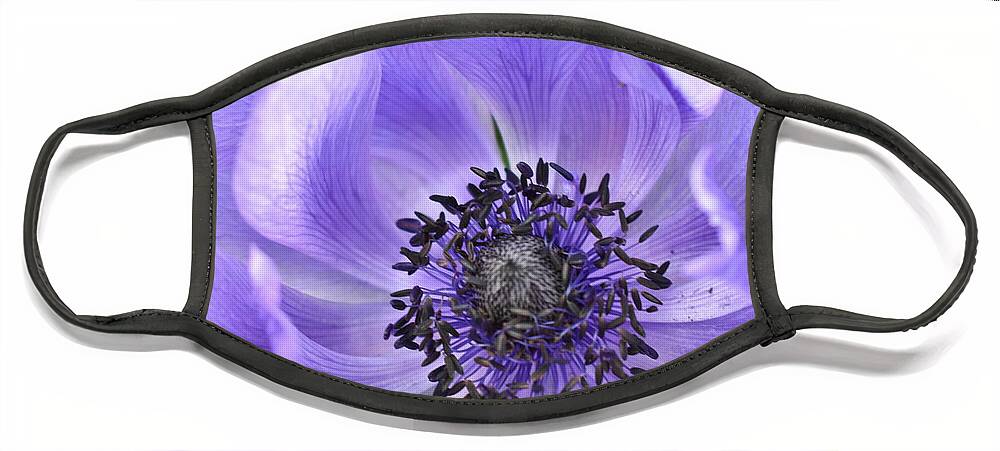 Anemone Face Mask featuring the digital art Anemone by Yenni Harrison