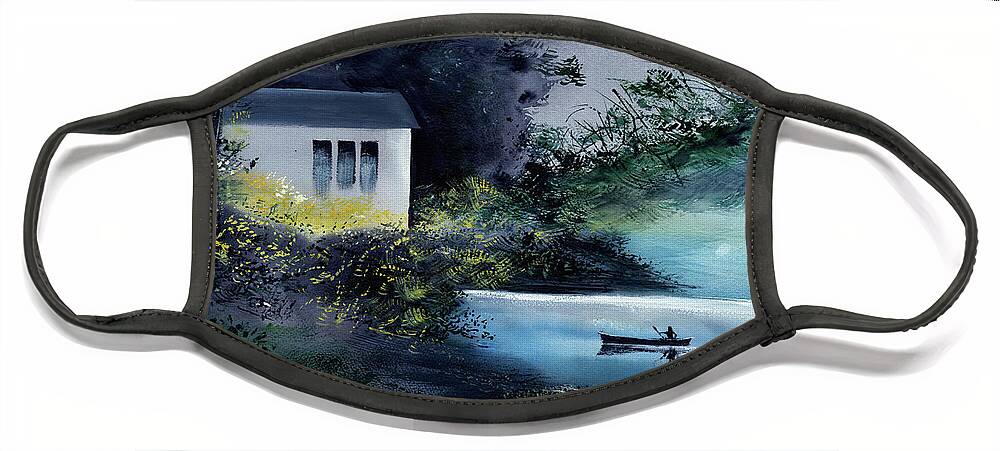 Nature Face Mask featuring the painting Another White House by Anil Nene
