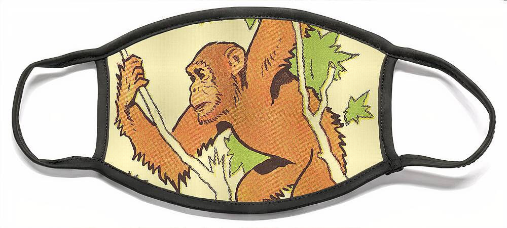 Africa Face Mask featuring the drawing Ape Hanging in a Tree by CSA Images