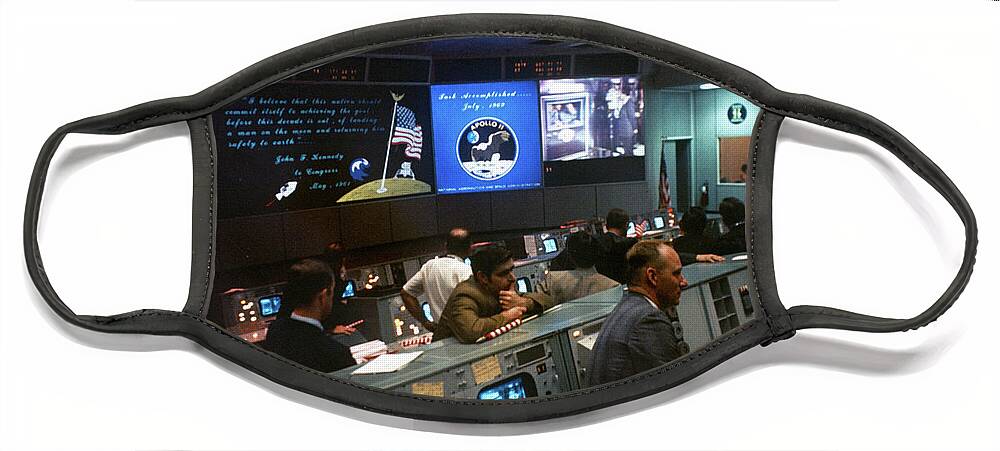 1969 Face Mask featuring the photograph Apollo 11, Mission Operations Control by Science Source