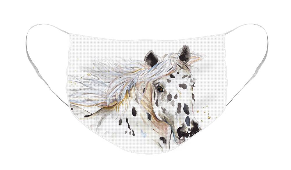 Appaloosa Face Mask featuring the painting Appaloosa by Patricia Pinto