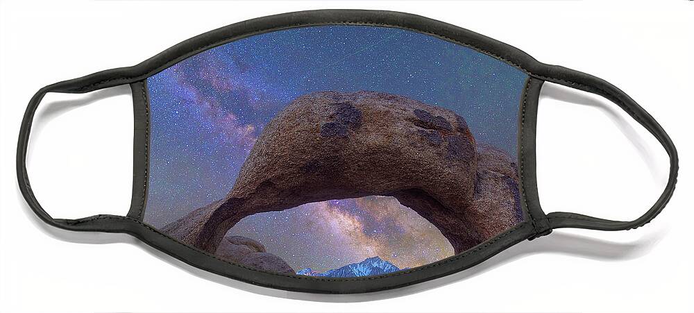 00568909 Face Mask featuring the photograph Arch And Milky Way, Alabama Hills, Sierra Nevada, California by Tim Fitzharris
