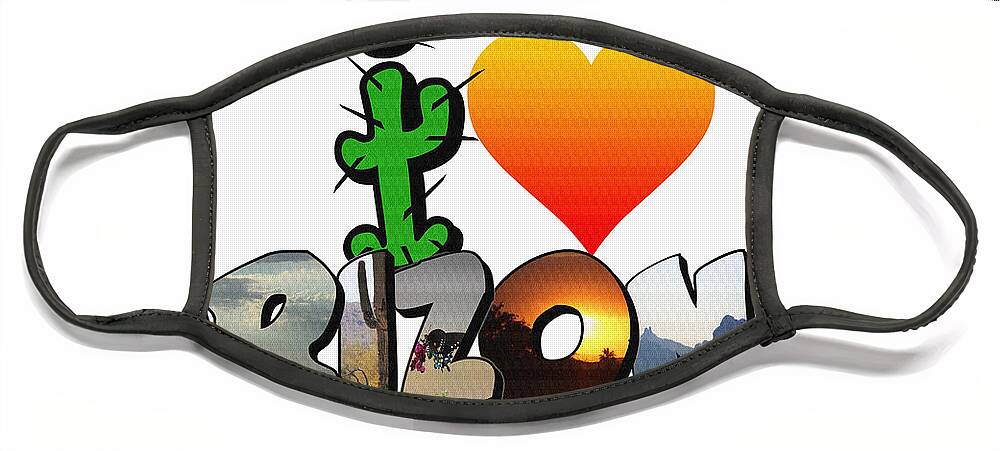 Arizona Face Mask featuring the photograph ARIZONA Big Letter by Colleen Cornelius