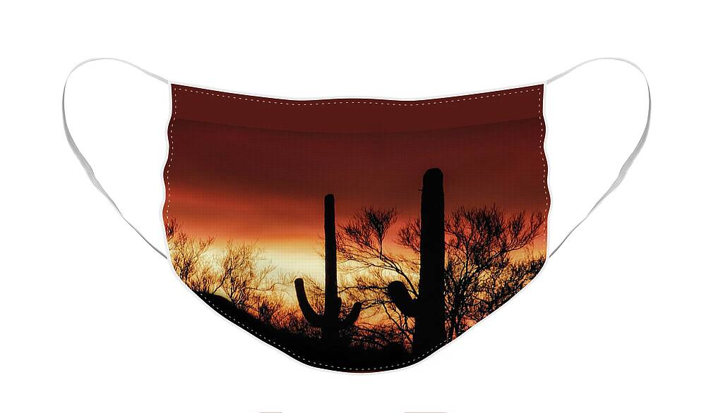 Clouds Face Mask featuring the photograph Arizona Monsoon Sunset 2019 by Elaine Malott