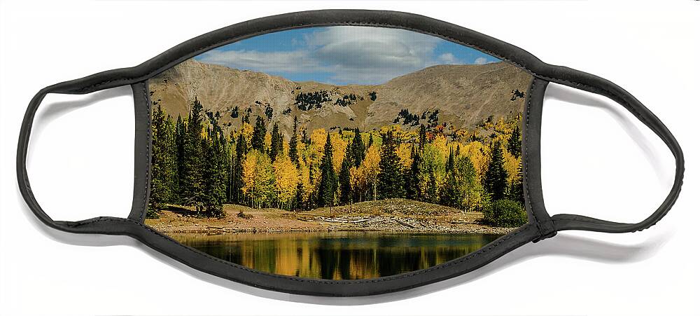 Aspens Face Mask featuring the photograph Aspens of Dark Canyon Lake II by Johnny Boyd