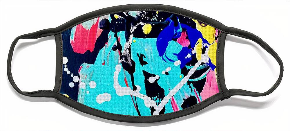 Abstract Face Mask featuring the painting Astro by Elle Justine