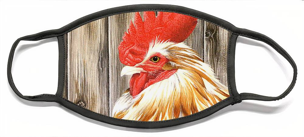 Rooster Face Mask featuring the painting Attitude by Adrienne Dye