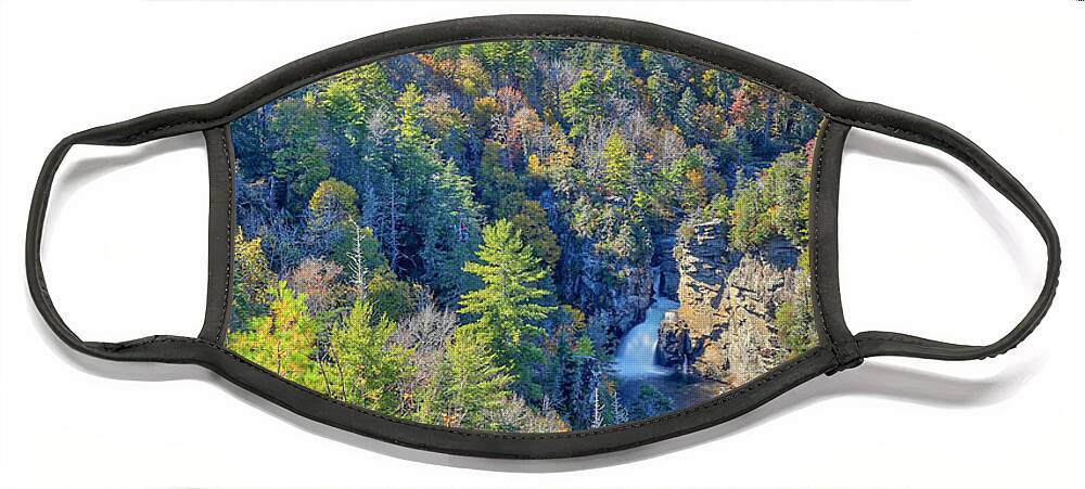 Color Face Mask featuring the photograph Autumn at Linville Falls by Nunweiler Photography