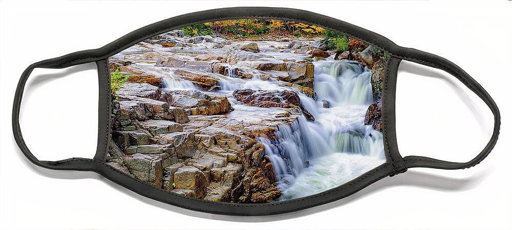 Albany Face Mask featuring the photograph Autumn Color at Rocky Gorge by Jeff Sinon