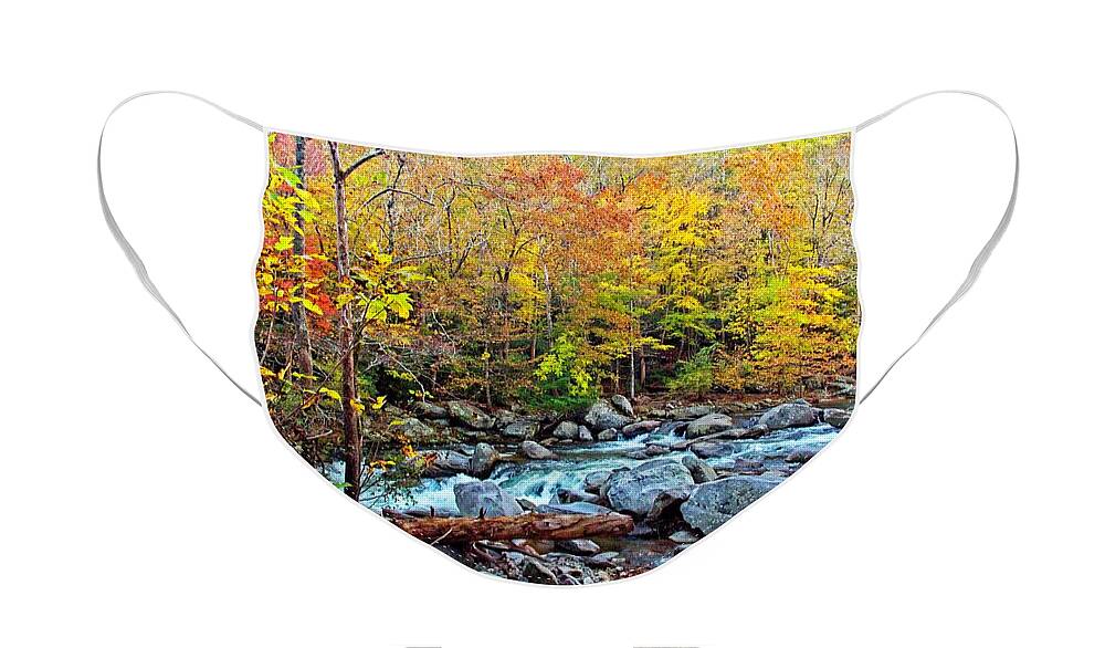Autumn Face Mask featuring the photograph Autumn River Memories by Allen Nice-Webb