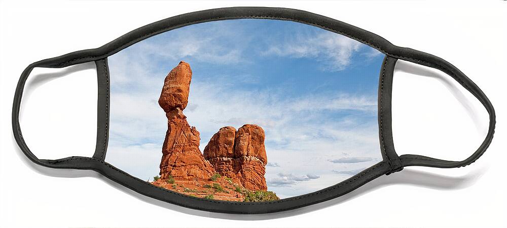 Arches National Park Face Mask featuring the photograph Balanced and Ham Rocks by Jeff Goulden