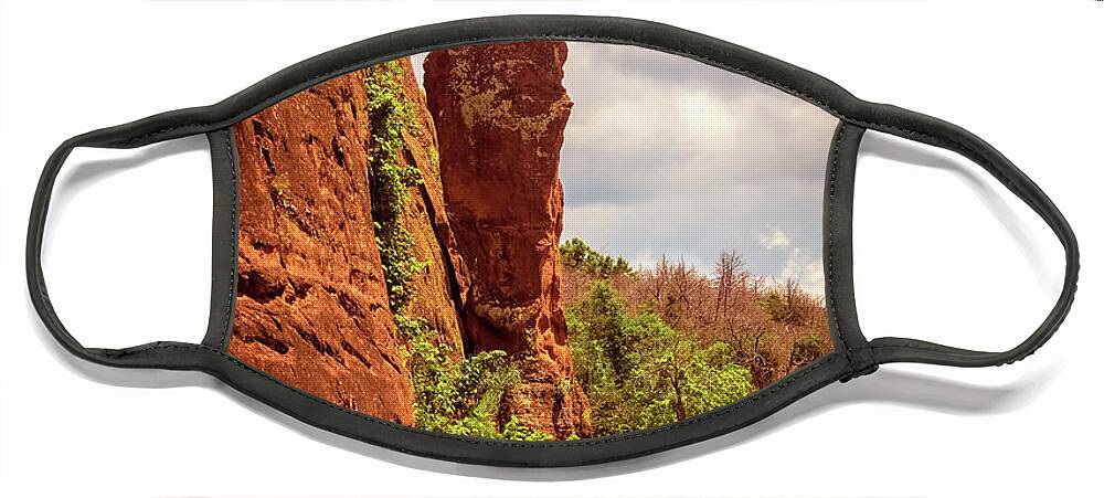 Balancing Rock Face Mask featuring the photograph Balancing Rock by Imagery by Charly