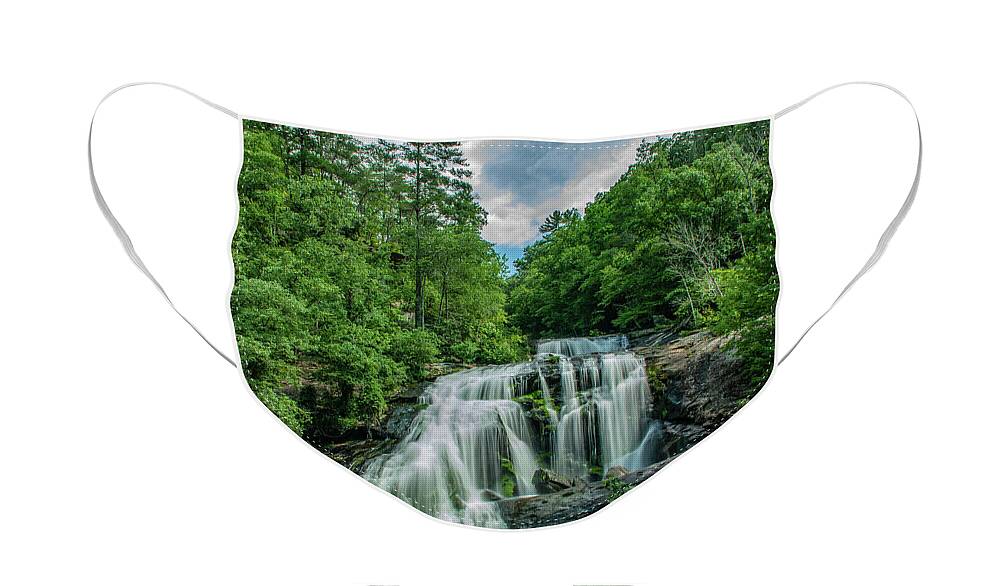 Bald River Falls Face Mask featuring the photograph Bald River Falls Vertical by Marcy Wielfaert