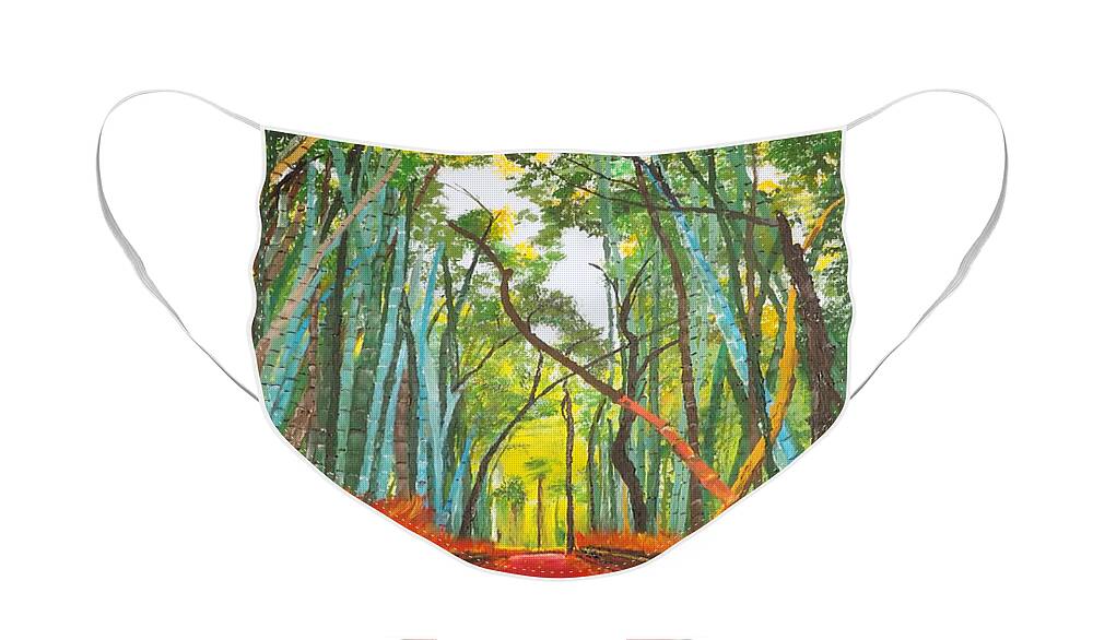 Acrylic Painting Face Mask featuring the painting Bamboo by Denise Morgan