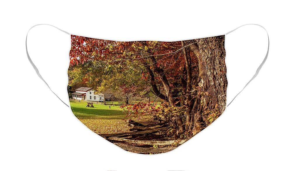 Cades Cove Face Mask featuring the photograph Becky Cable Fall Vertical View by Marcy Wielfaert