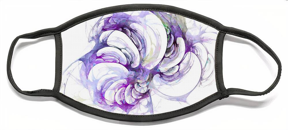 Abstraction Face Mask featuring the digital art Beyond Abstraction Purple by Don Northup
