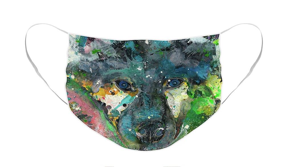 Wolf Face Mask featuring the painting Big. Bad. by Kasha Ritter