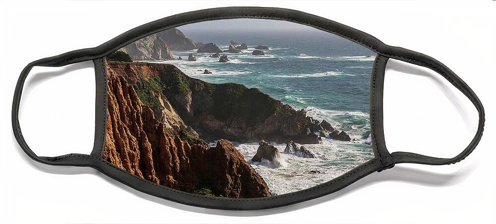 Monterey Face Mask featuring the photograph Big Sur Coast V Color by David Gordon