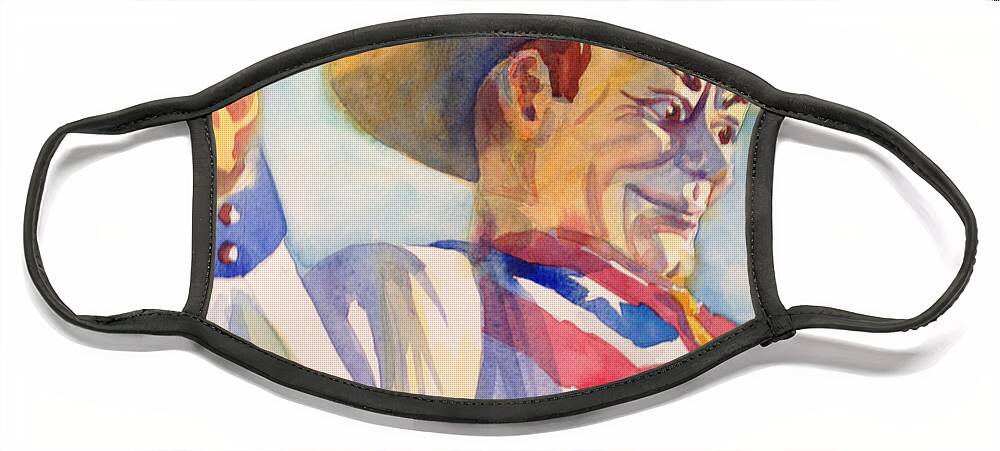 Big Tex Face Mask featuring the painting Big Tex by Liana Yarckin