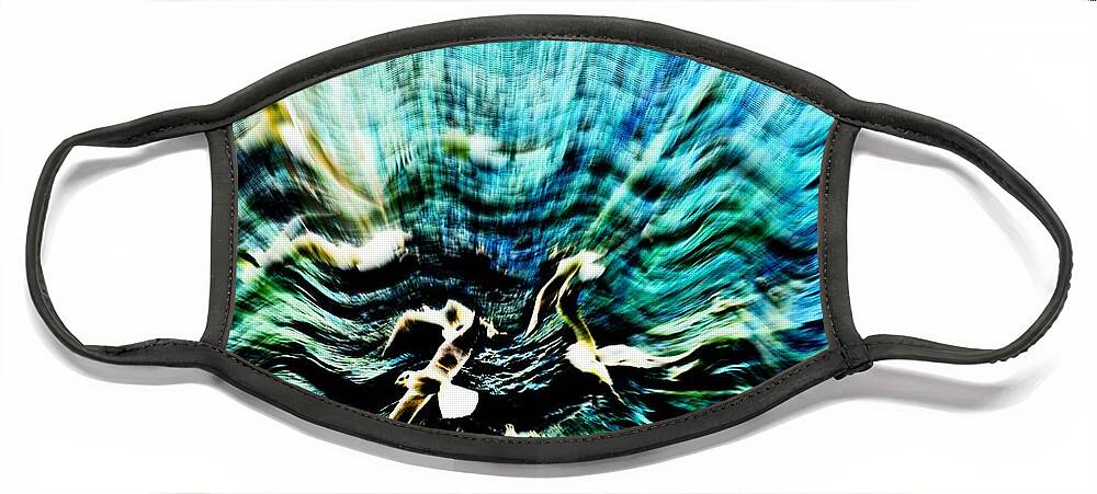 Sea Face Mask featuring the digital art Mirrors of Infinity by Alexandra Vusir