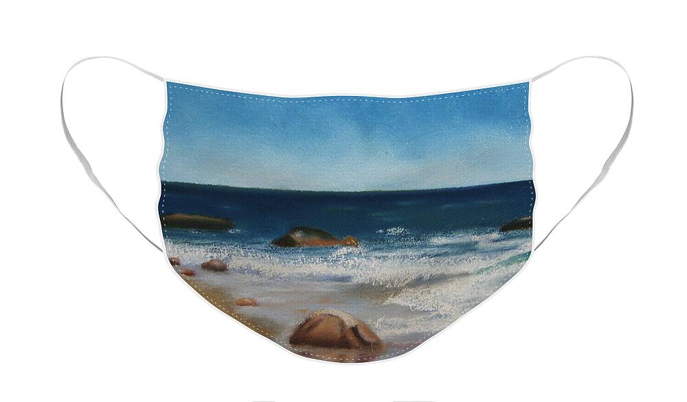 Water Face Mask featuring the pastel Block Island Surf by Carol Corliss