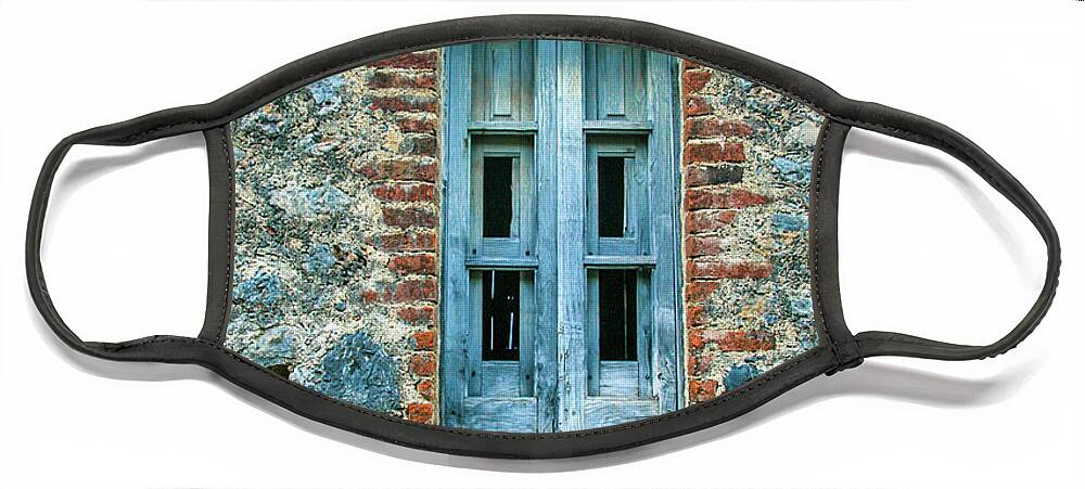 Window Face Mask featuring the photograph Blue Window by Leslie Struxness