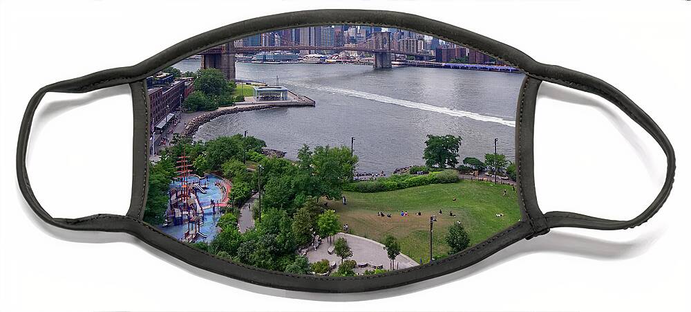Brooklyn Bridge Park Face Mask featuring the photograph Brooklyn Bridge Park by S Paul Sahm