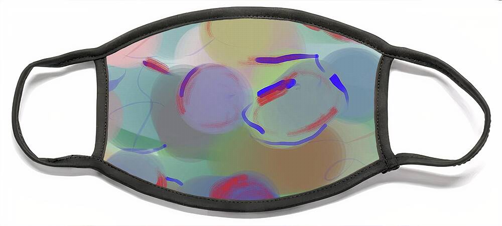 Abstract Face Mask featuring the digital art Bubble abstract by Jean Evans