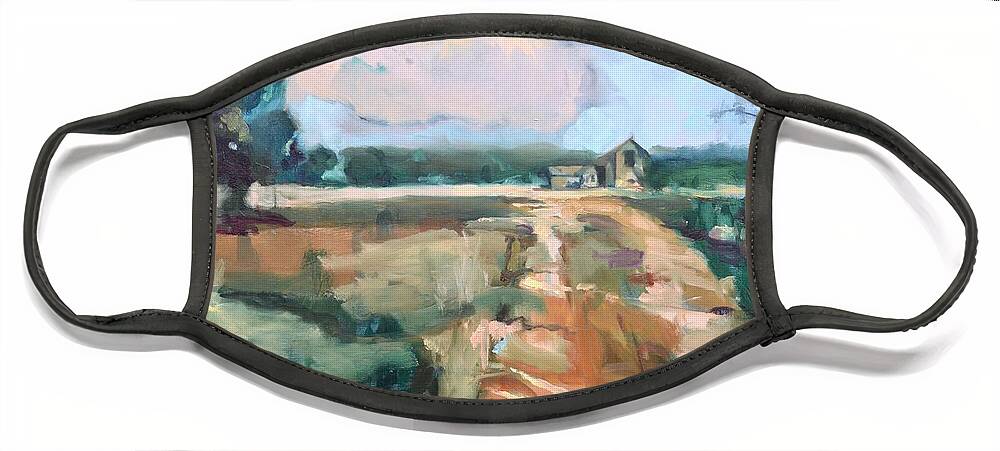 Bucolic Face Mask featuring the painting Bucolic Fincastle Farm by Donna Tuten