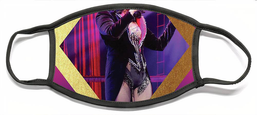 Cher Face Mask featuring the digital art Burlesque Cher Diamond by Cher Style