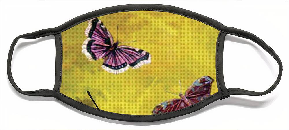  Face Mask featuring the digital art Butterflies by Jimmy Williams
