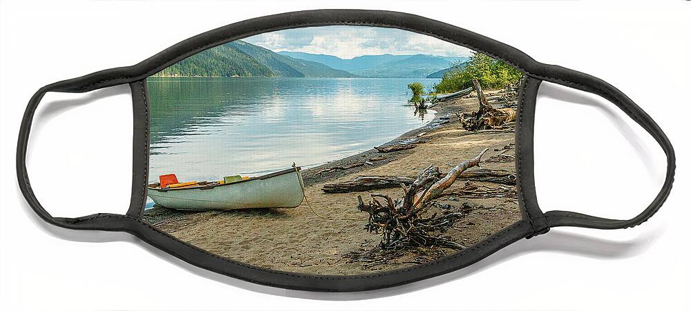 Landscapes Face Mask featuring the photograph Canoe At Mable Lake by Claude Dalley