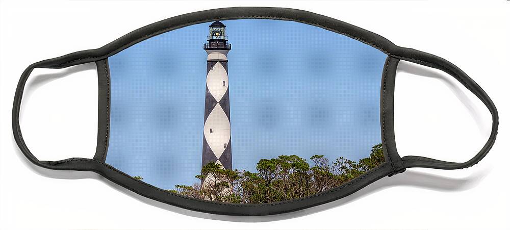 Lighthouse Face Mask featuring the photograph Cape Lookout Lighthouse - Cape Lookout North Carolina by Kerri Farley