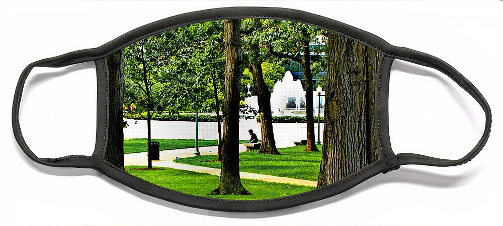 Restful Face Mask featuring the photograph Capitol Hill Summer - A Quiet Moment by Steve Ember