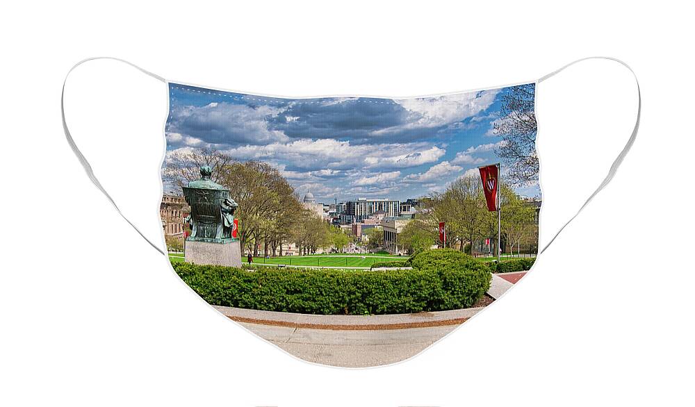 Madison Face Mask featuring the photograph Capitol - Madison - Wisconsin from Bascom Hall by Steven Ralser