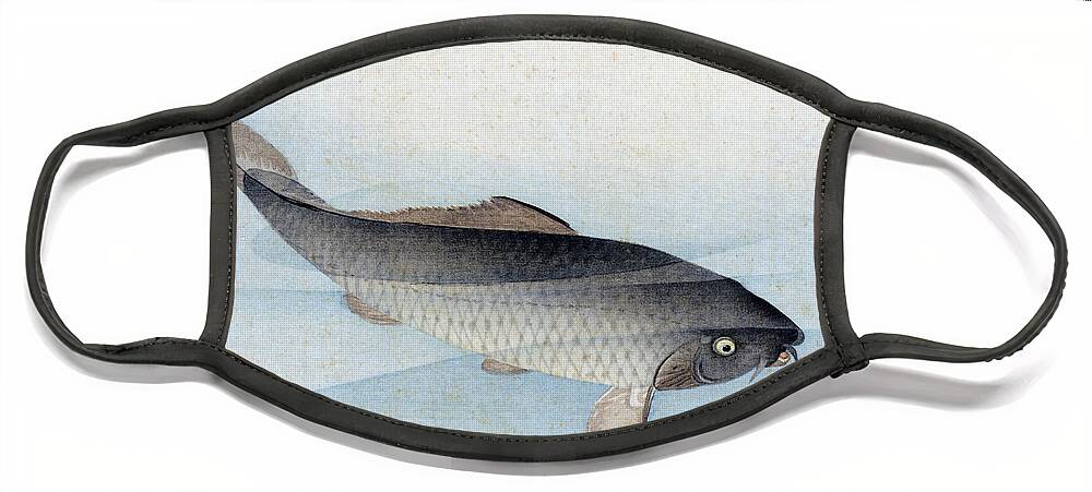 Shusei Face Mask featuring the painting Carp by Shusei