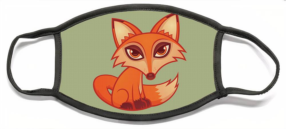 Cartoon Red Fox Face Mask For Sale By John Schwegel