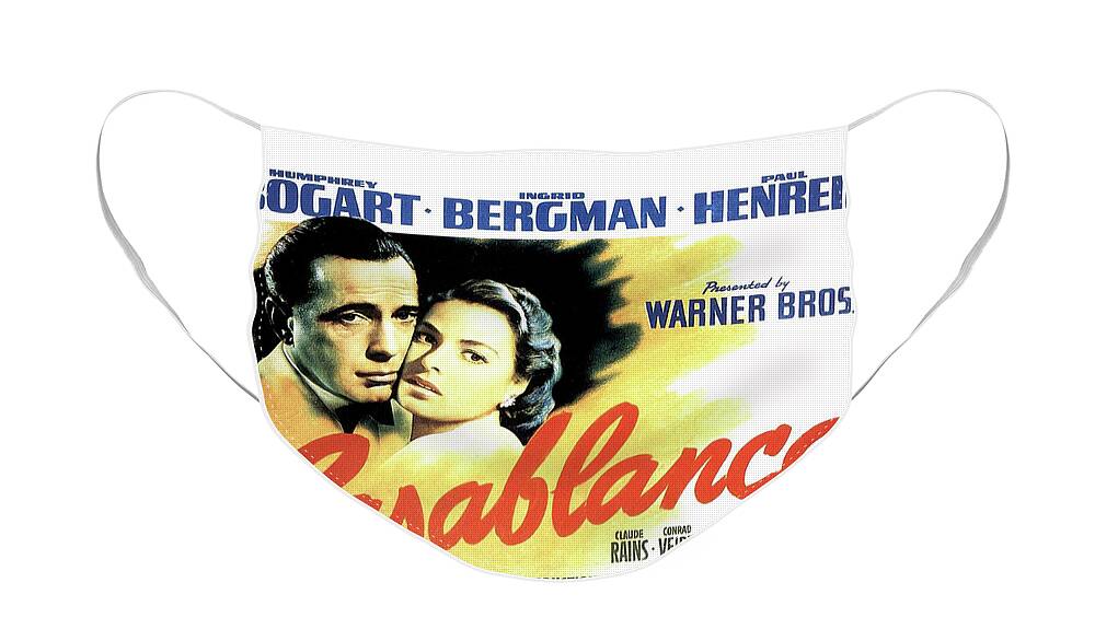 Casablanca Face Mask featuring the mixed media Casablanca by Movie Poster Prints