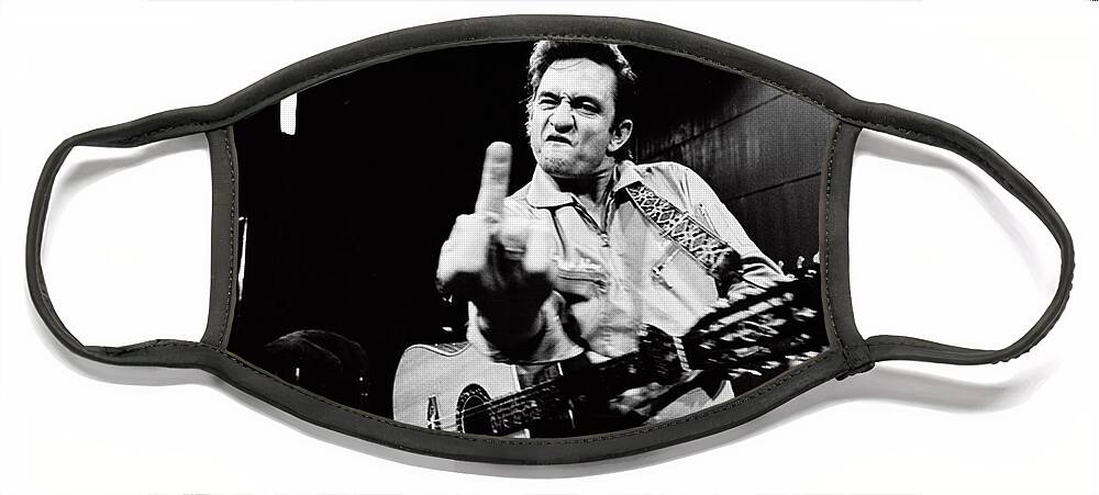 Johnny Cash Face Mask featuring the photograph Cash by La Dolce Vita