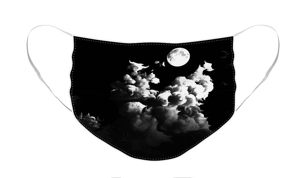Moon Face Mask featuring the digital art Cathedral of the Moon by Brandi Untz
