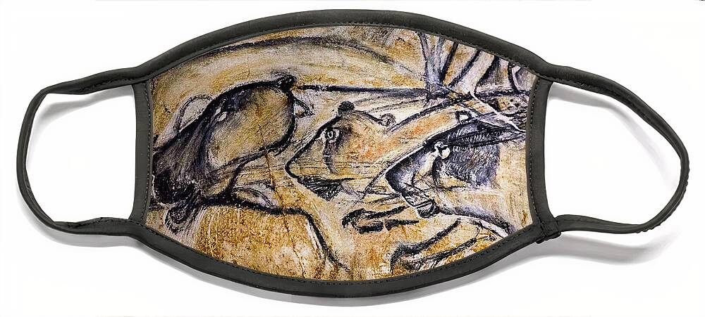 Cave Art Face Mask featuring the photograph Cave Painting 8 by Andrew Fare