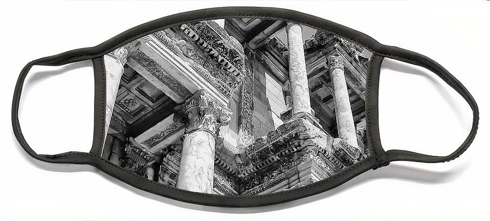 Architecture Face Mask featuring the photograph Celcus Library At Ephesus by Lois Bryan