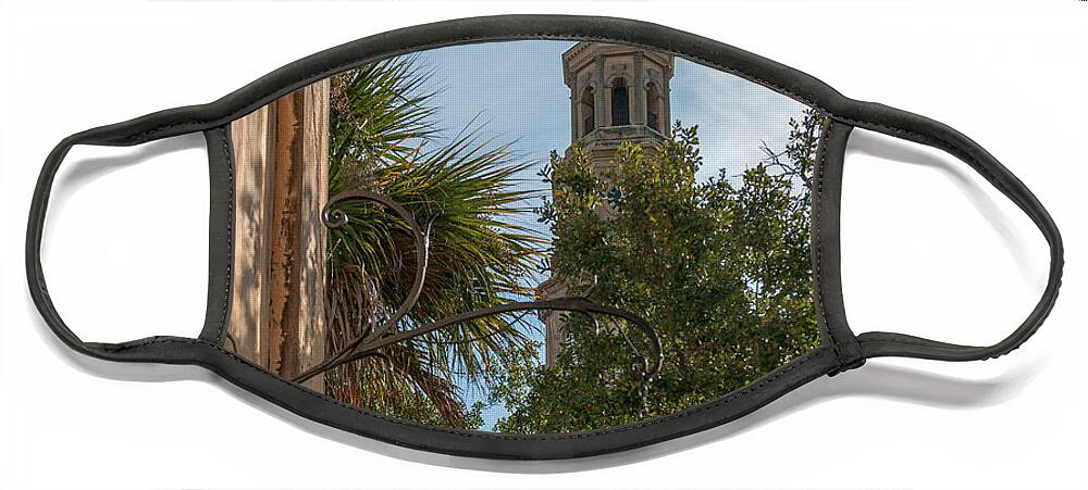 Lamp Face Mask featuring the photograph Charleston - St. Phillip's Church by Dale Powell